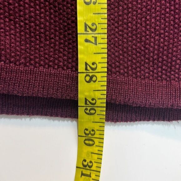 Structure Mens Long Sleeve Sweater Pullover 1/4 Button Up Ramie Cotton Maroon XL - Picture 8 of 9